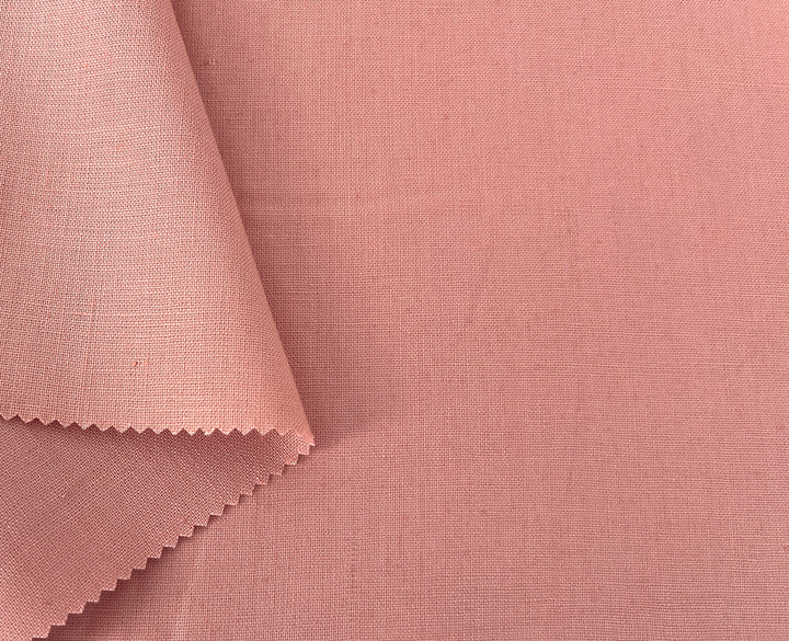 100% Linen Fabric in Peach – Solid Color, Medium to Heavy Weight, Pre-Washed, 90004