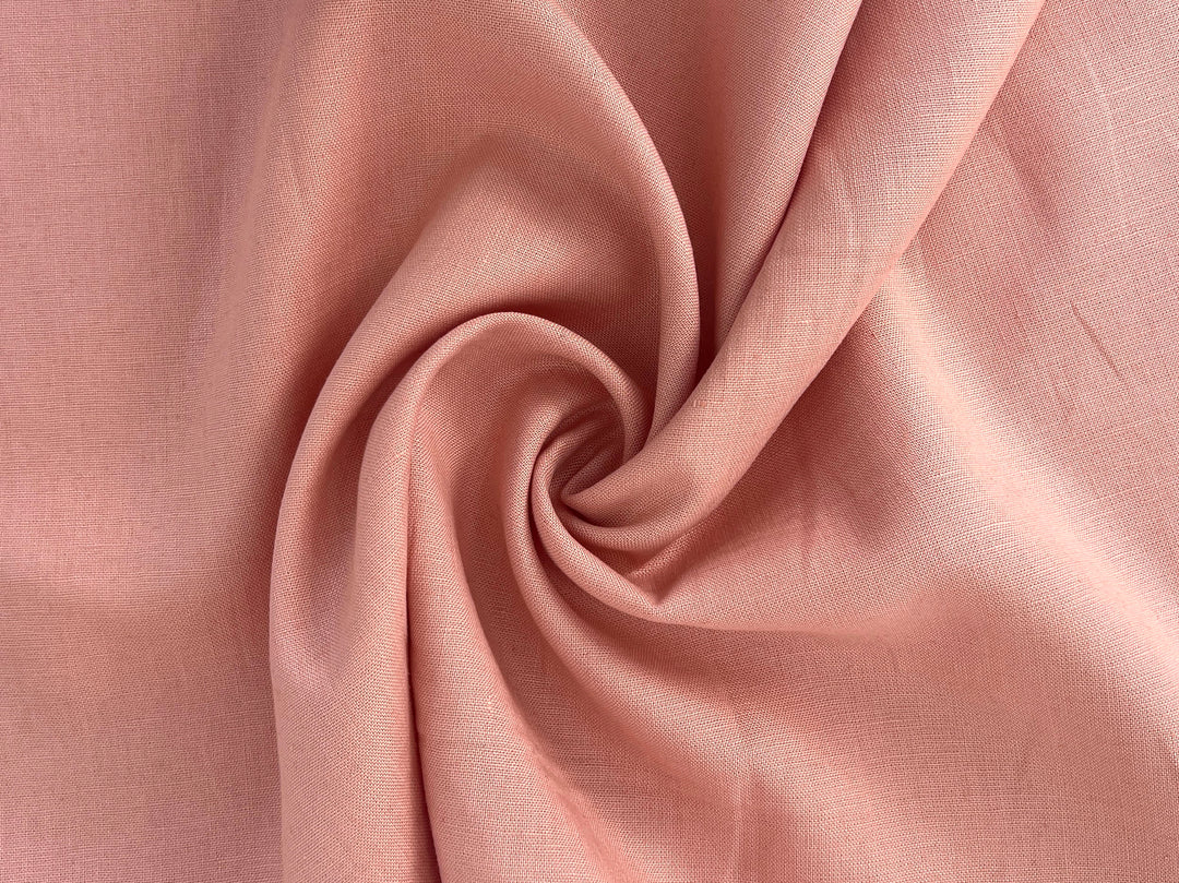 100% Linen Fabric in Peach – Solid Color, Medium to Heavy Weight, Pre-Washed, 90004