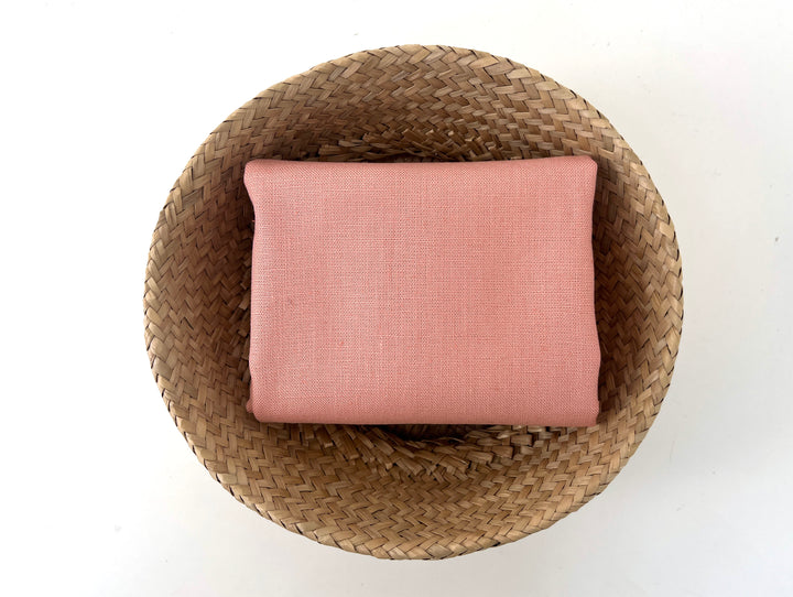 100% Linen Fabric in Peach – Solid Color, Medium to Heavy Weight, Pre-Washed, 90004