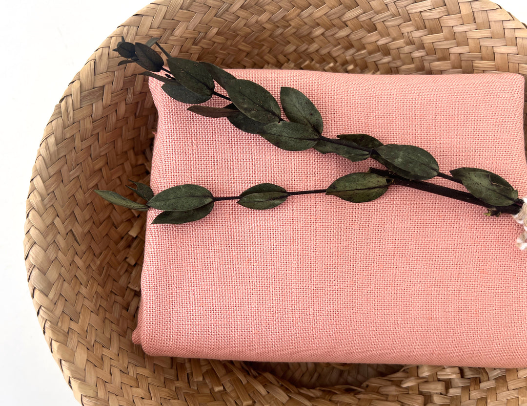 100% Linen Fabric in Peach – Solid Color, Medium to Heavy Weight, Pre-Washed, 90004