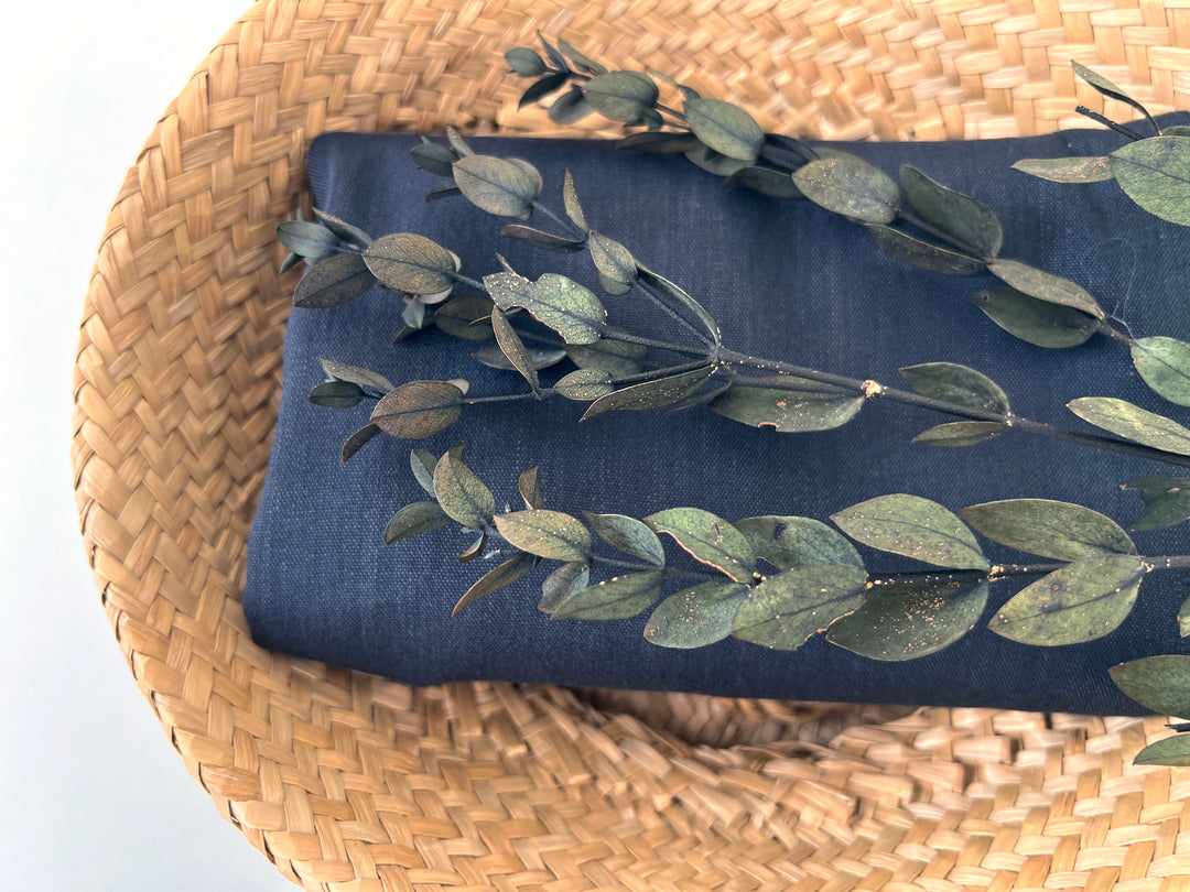 Linen Rayon Spandex Fabric – Great Drape & Comfort Stretch, Dark Navy & Grey 8162 8163