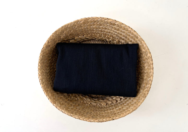 Linen Rayon Spandex Fabric – Great Drape & Comfort Stretch, Dark Navy & Grey 8162 8163