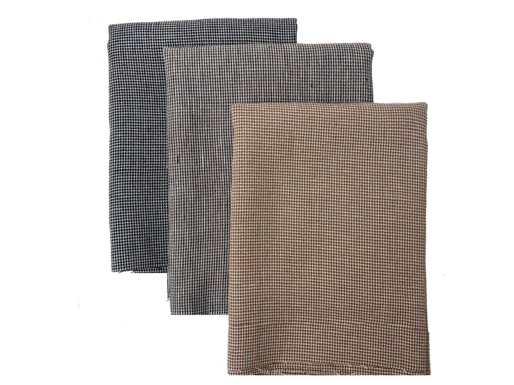 Linen Rayon Blend Fabric - Mini Gingham Check, Soft Touch, Plain Weave 8049 8050 8051