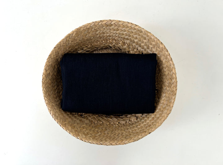 Linen Rayon Spandex Fabric – Great Drape & Comfort Stretch, Dark Navy & Grey 8162 8163