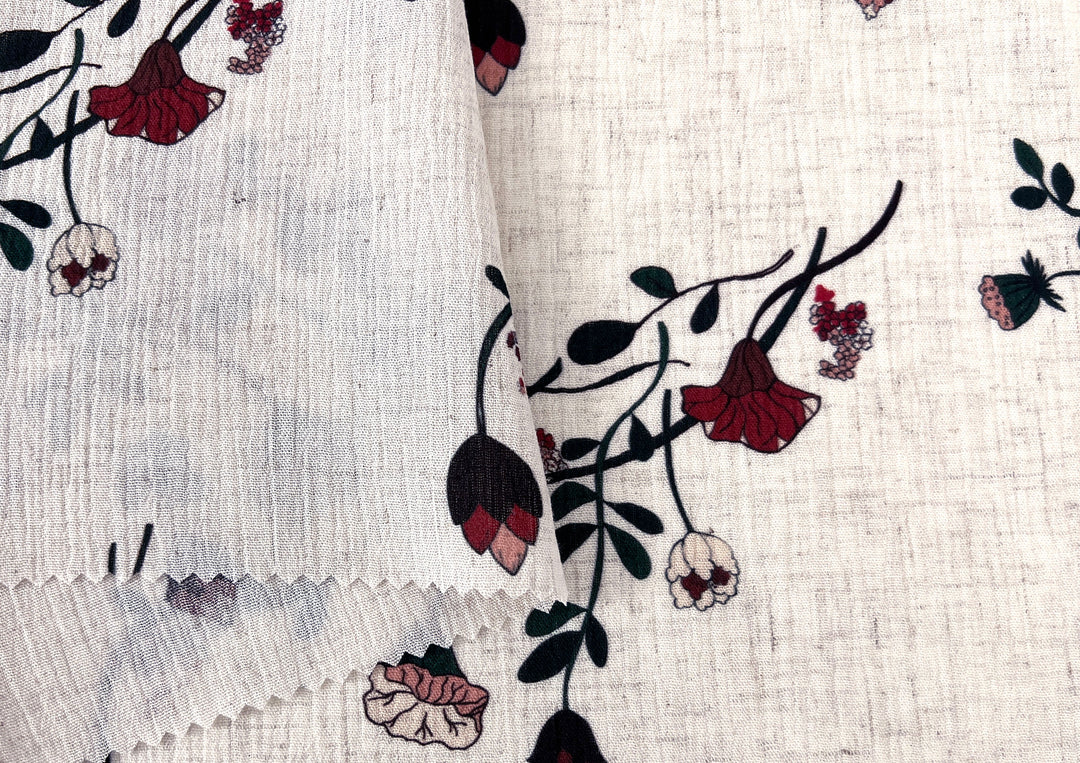Lamp Light - Linen Rayon Print Fabric, Design by Madeline, Madswick Studio, 8226