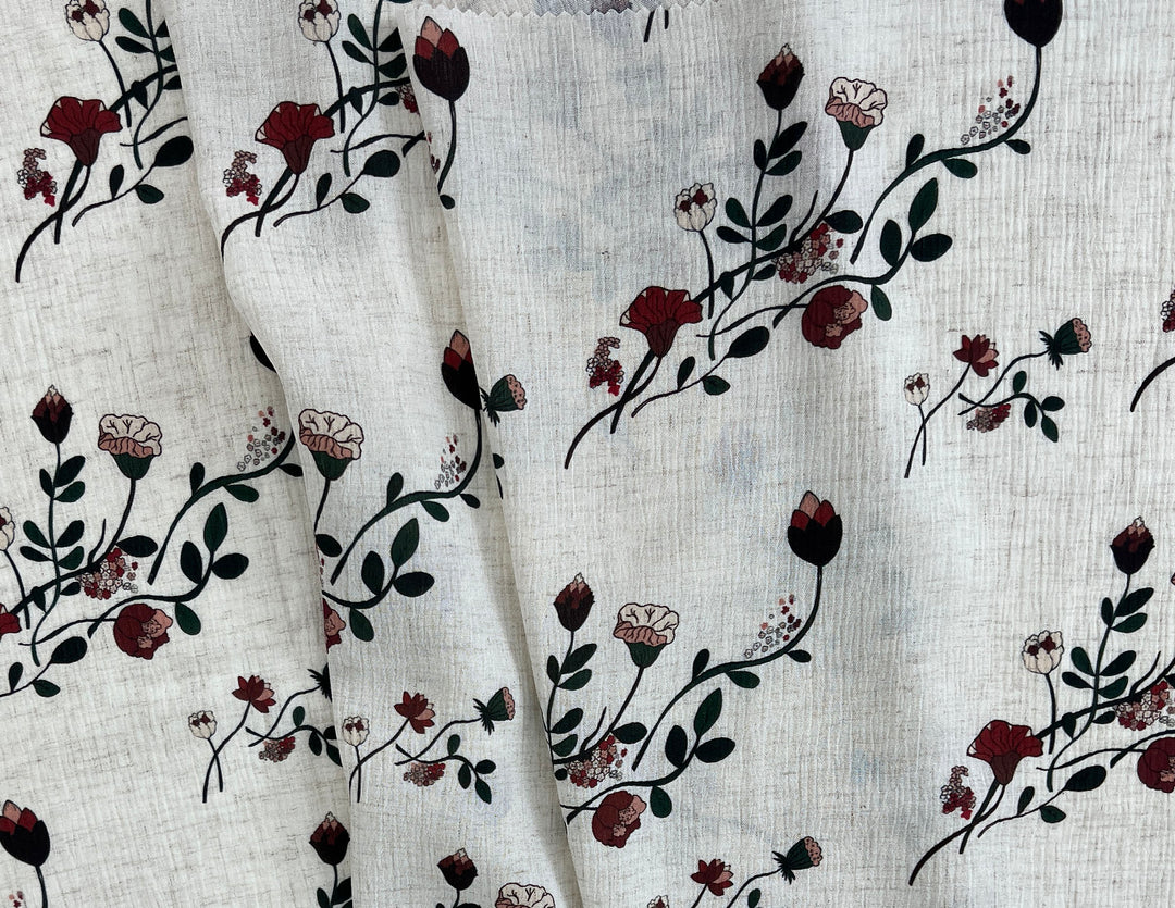 Lamp Light - Linen Rayon Print Fabric, Design by Madeline, Madswick Studio, 8226