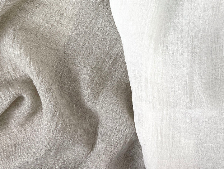 Pure Linen Slight Wrinkle-Effect Fabric - High-Twist Yarn, Low Density 6554 6242