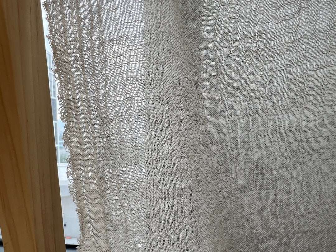 Pure Linen Slight Wrinkle-Effect Fabric - High-Twist Yarn, Low Density 6554 6242