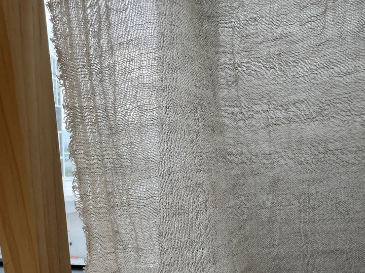 Pure Linen Slight Wrinkle-Effect Fabric - High-Twist Yarn, Low Density 6554 6242