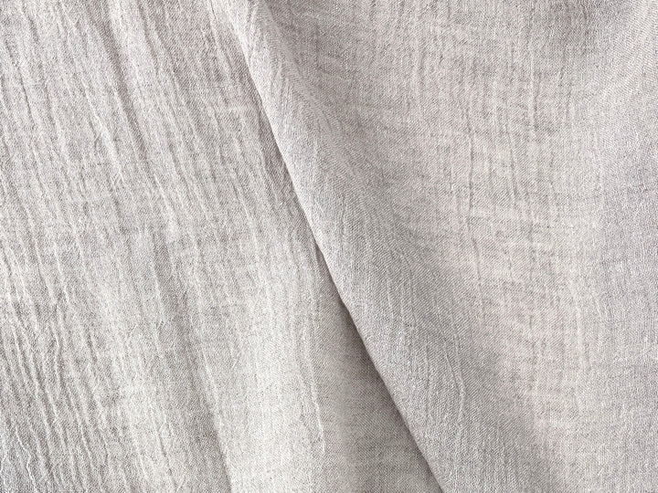 Pure Linen Slight Wrinkle-Effect Fabric - High-Twist Yarn, Low Density 6554 6242