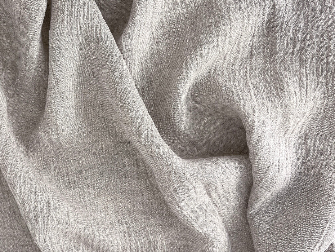 Pure Linen Slight Wrinkle-Effect Fabric - High-Twist Yarn, Low Density 6554 6242