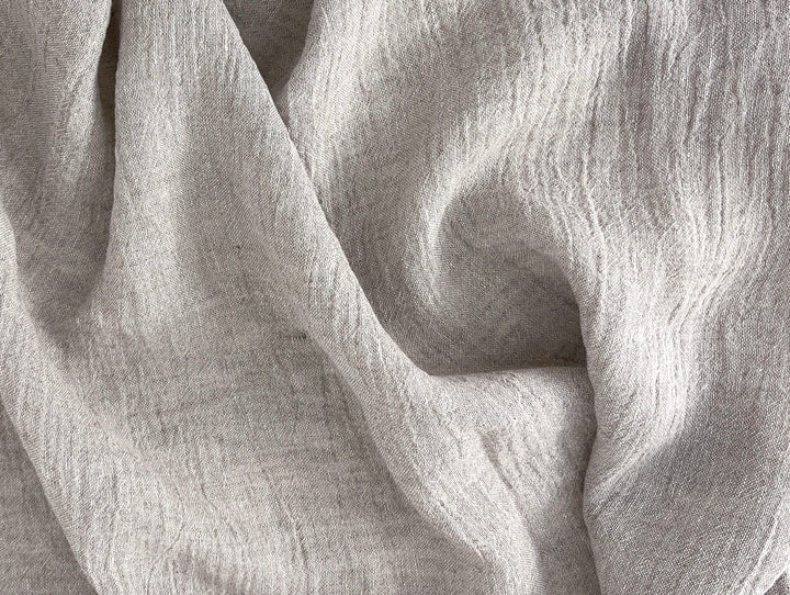 Pure Linen Slight Wrinkle-Effect Fabric - High-Twist Yarn, Low Density 6554 6242