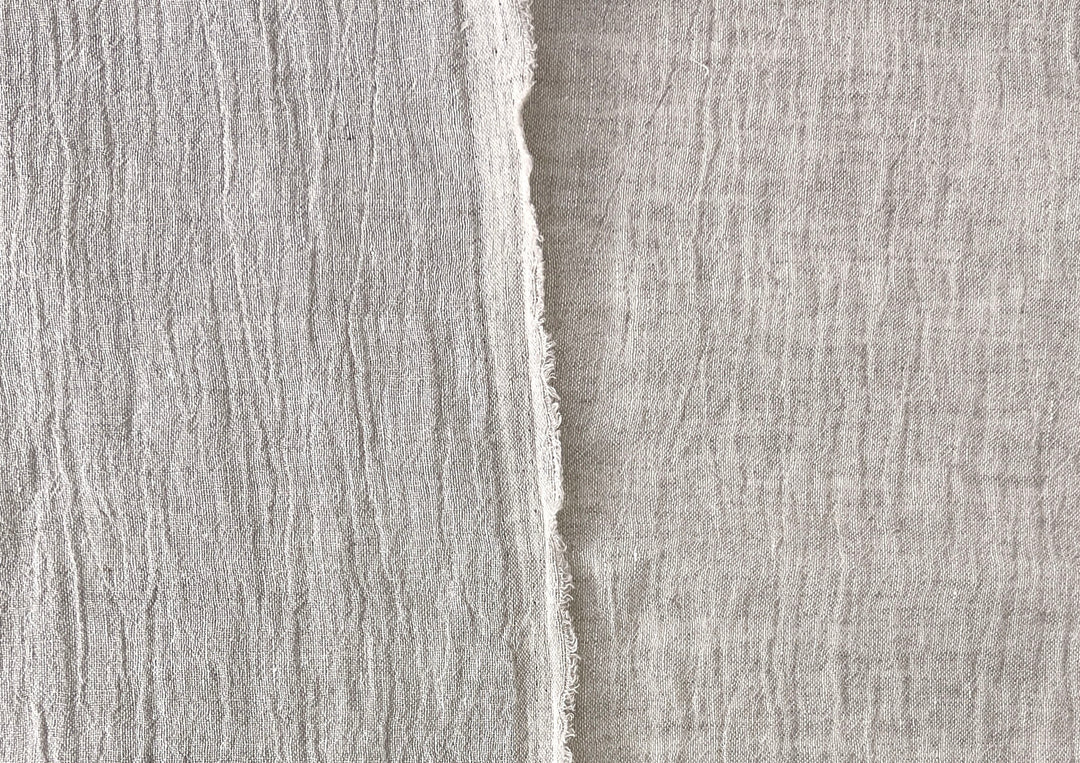 Pure Linen Slight Wrinkle-Effect Fabric - High-Twist Yarn, Low Density 6554 6242