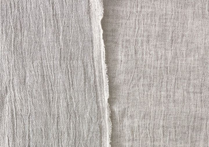 Pure Linen Slight Wrinkle-Effect Fabric - High-Twist Yarn, Low Density 6554 6242