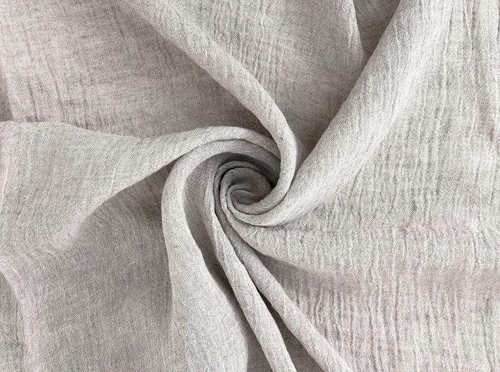 Pure Linen Slight Wrinkle-Effect Fabric - High-Twist Yarn, Low Density 6554 6242