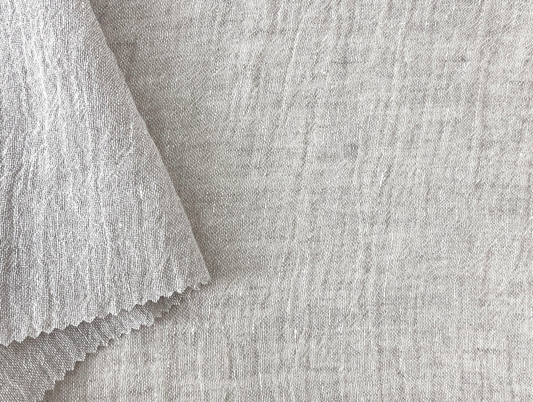 Pure Linen Slight Wrinkle-Effect Fabric - High-Twist Yarn, Low Density 6554 6242
