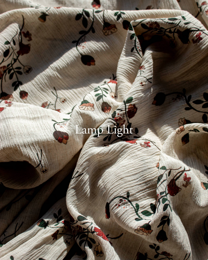 Lamp Light - Linen Rayon Print Fabric, Design by Madeline, Madswick Studio, 8226