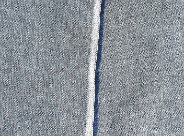 Blue Stripe Linen Lurex Fabric – Metallic Sparkle, Light-Medium Weight 2972