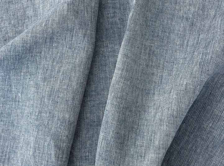 Blue Stripe Linen Lurex Fabric – Metallic Sparkle, Light-Medium Weight 2972