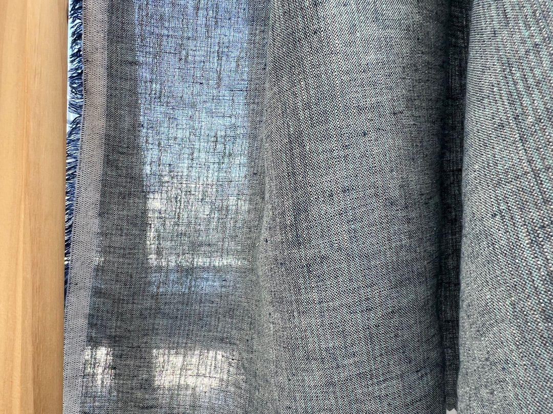 Blue Stripe Linen Lurex Fabric – Metallic Sparkle, Light-Medium Weight 2972