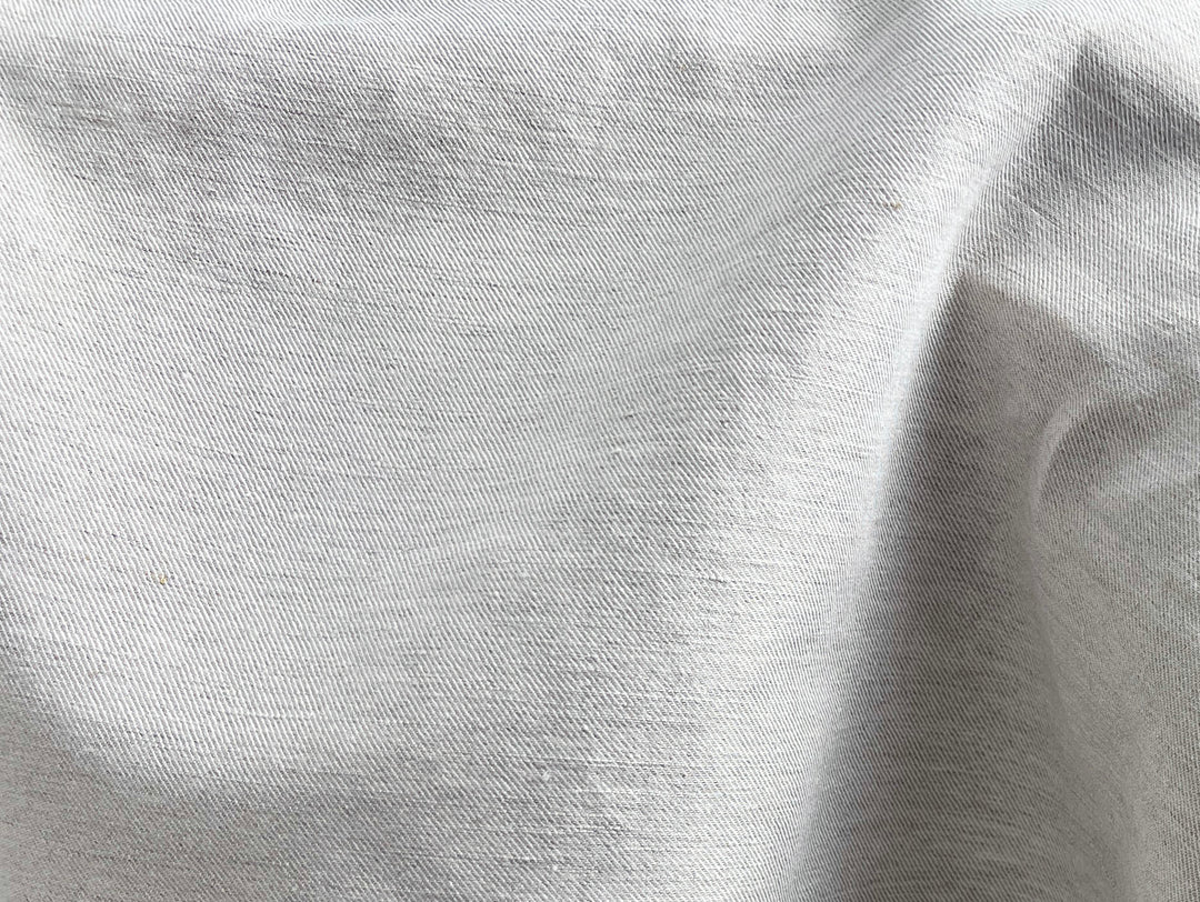 Linen Cotton Twill Fabric – Light Natural Color, Medium Weight, Pre-washed 8216