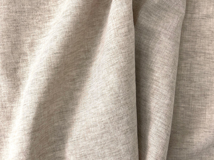 Beige Melange Linen Cotton Fabric – Chambray Two-Tone Effect 7736