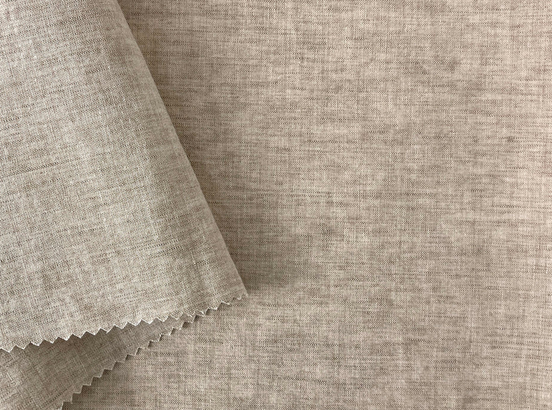 Beige Melange Linen Cotton Fabric – Chambray Two-Tone Effect 7736