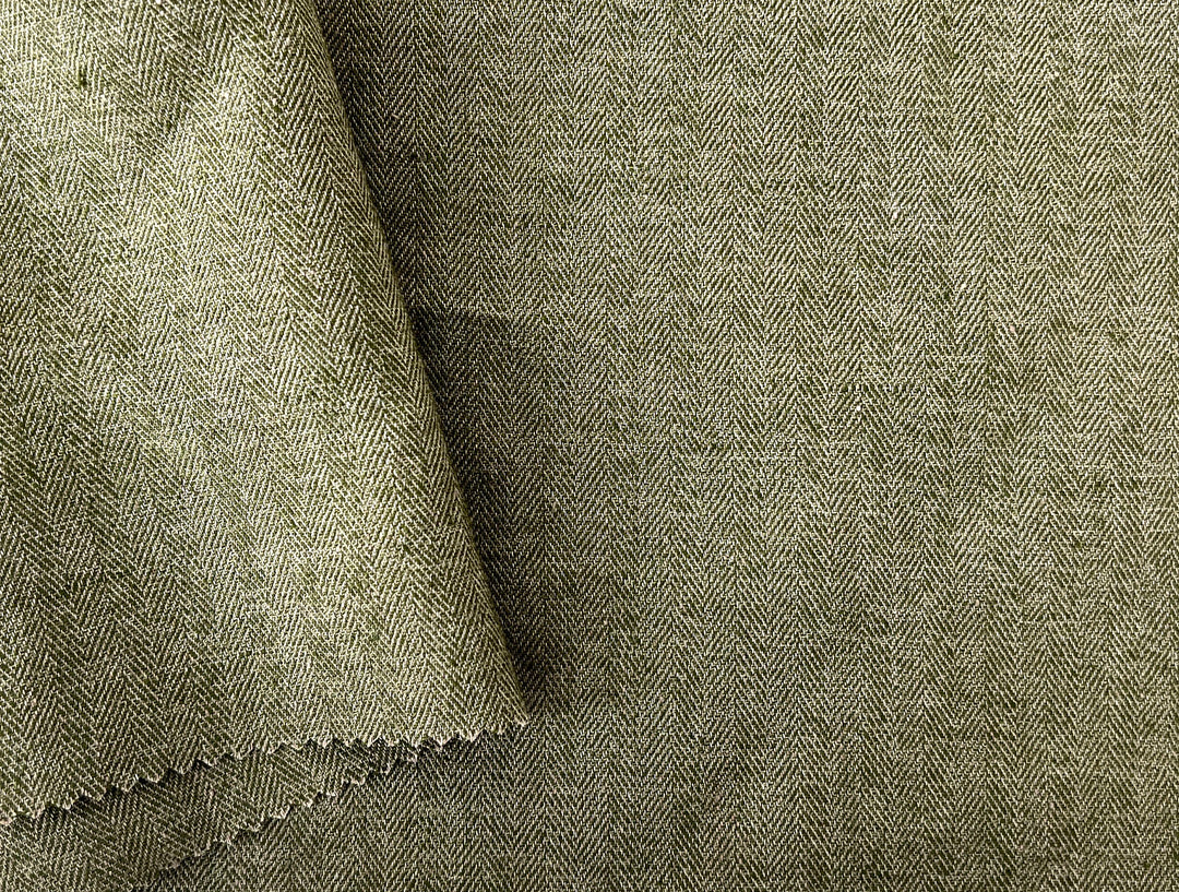 Linen Blend Herringbone Chambray Fabric with Stretch – Medium Weight 8013 8014 8200