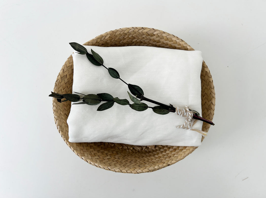 White Linen Nylon Twill Fabric – Light to Medium Weight, Pre-Washed Soft 4279
