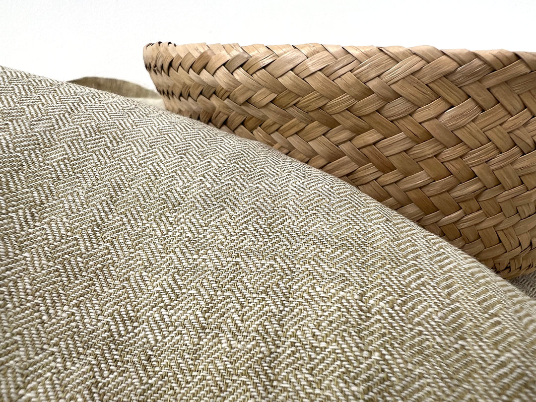 Linen Ramie Cotton Fabric – Broken Herringbone Chambray Weave 8278 8279