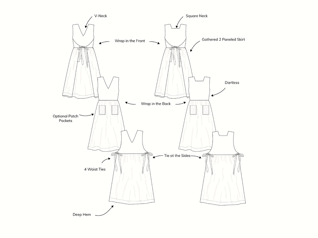 Ginkgo Pinafore Sewing Pattern Digital File Download (20% Discount with Fabric Purchase)