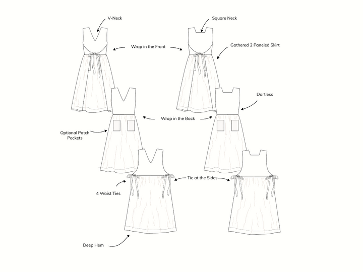 Ginkgo Pinafore Sewing Pattern Digital File Download (20% Discount with Fabric Purchase)