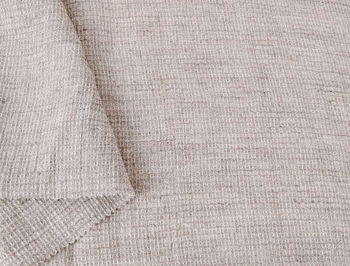 Cloud 9 100% Linen Waffle Tweed Fabric 7876 7877 7878 7879 7880 - The Linen Lab - Beige