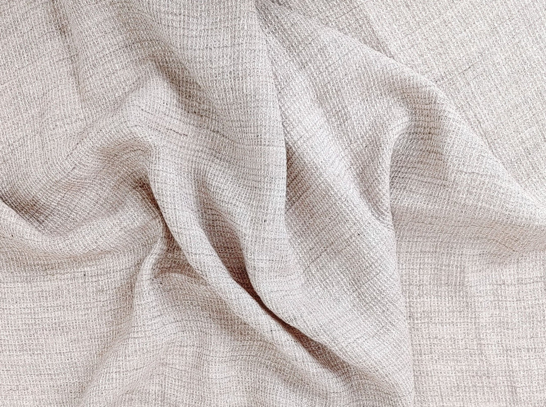 Cloud 9 100% Linen Waffle Tweed Fabric 7876 7877 7878 7879 7880 - The Linen Lab - Beige