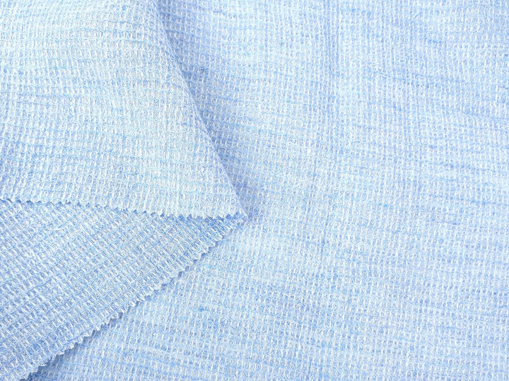 Cloud 9 100% Linen Waffle Tweed Fabric 7876 7877 7878 7879 7880 - The Linen Lab - Blue(Light)