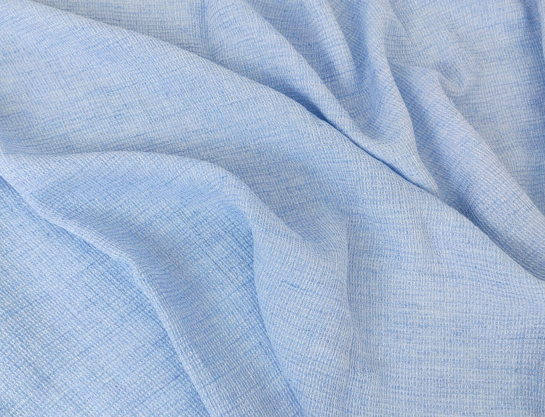 Cloud 9 100% Linen Waffle Tweed Fabric 7876 7877 7878 7879 7880 - The Linen Lab - Blue(Light)