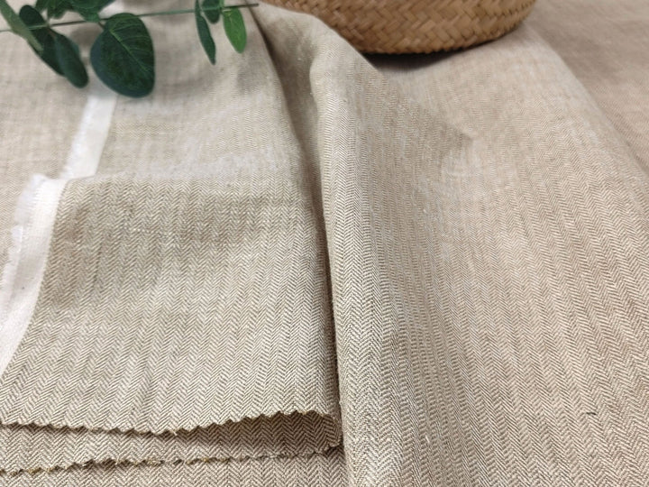 HBT Linen Ramie Cotton Blend Fabric: Yarn Dyed Chambray, Medium Weight 7837 7838 7840 - The Linen Lab - Gray(Dark)