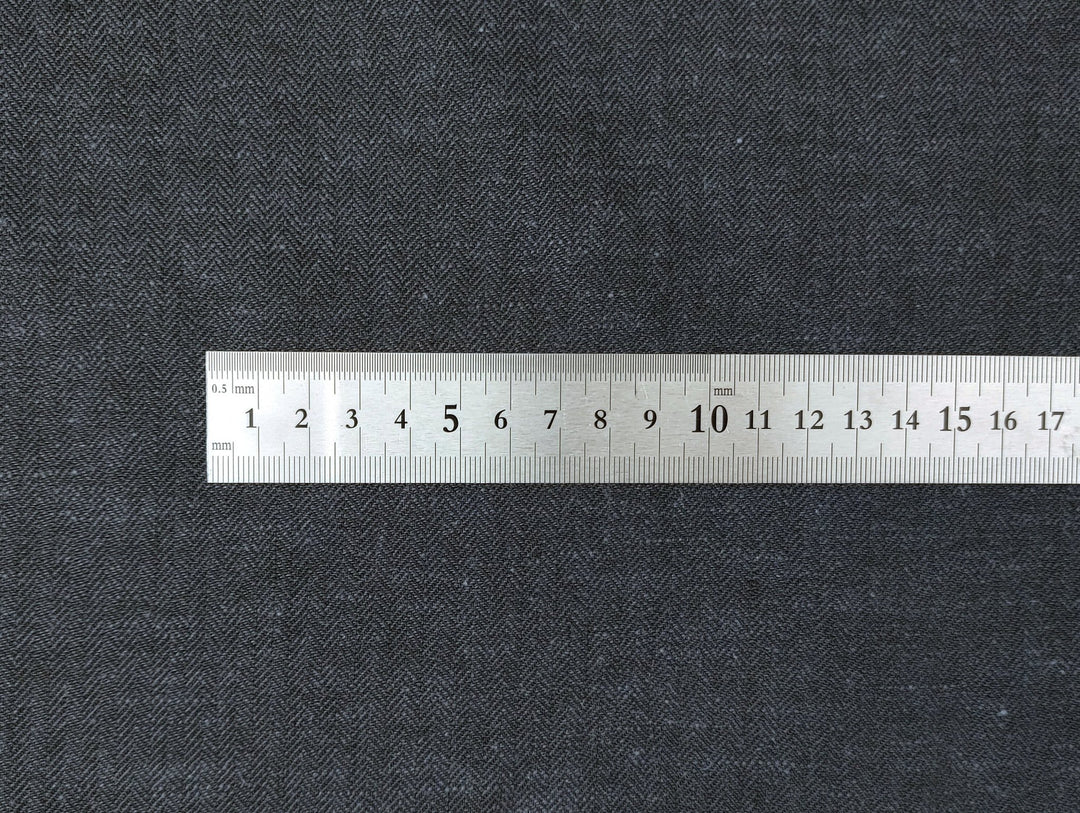 HBT Linen Ramie Cotton Blend Fabric: Yarn Dyed Chambray, Medium Weight 7837 7838 7840 - The Linen Lab - Gray(Dark)