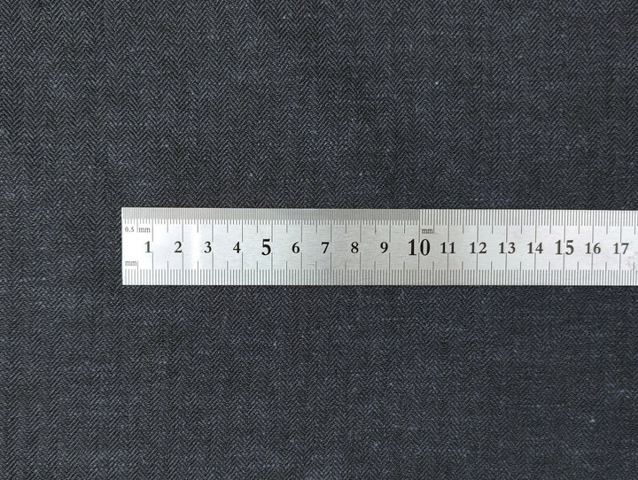 HBT Linen Ramie Cotton Blend Fabric: Yarn Dyed Chambray, Medium Weight 7837 7838 7840 - The Linen Lab - Gray(Dark)