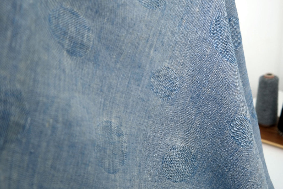 Linen Circle Jacquard Fabric - precut - 6939 - The Linen Lab - 1y