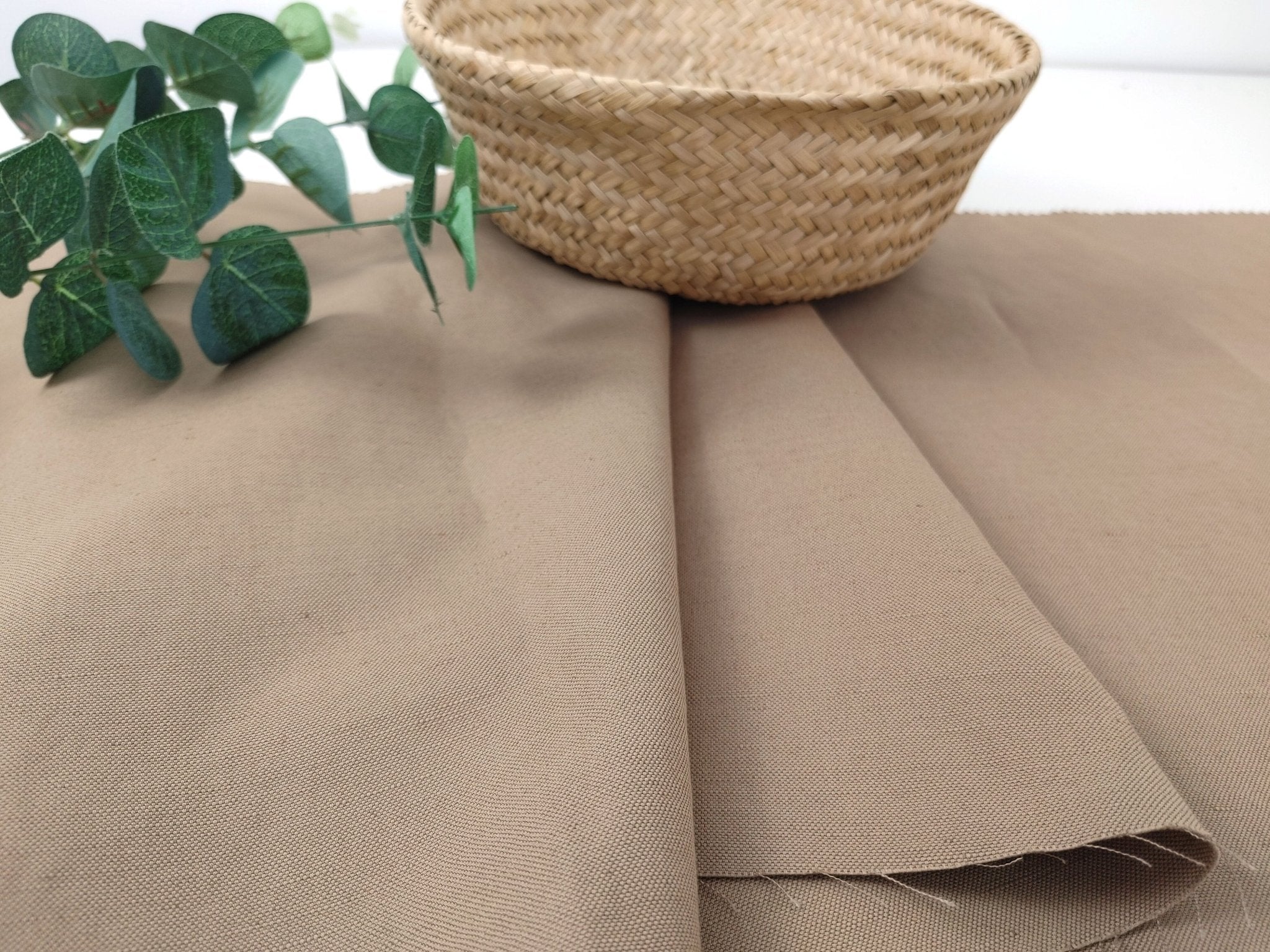 Linen Cotton Canvas Fabric: Beige 4369 - The Linen Lab - Beige