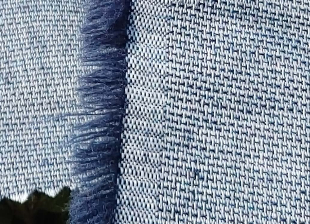 Linen Cotton Polyester Fabric: Navy Chambray Dobby Weave, Light Weight 6299 - The Linen Lab - Navy