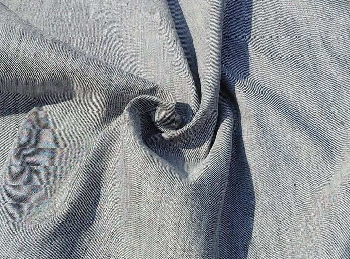 Linen Cotton Rayon Twill Fabric: Denim-Inspired Style 7321 - The Linen Lab - Navy