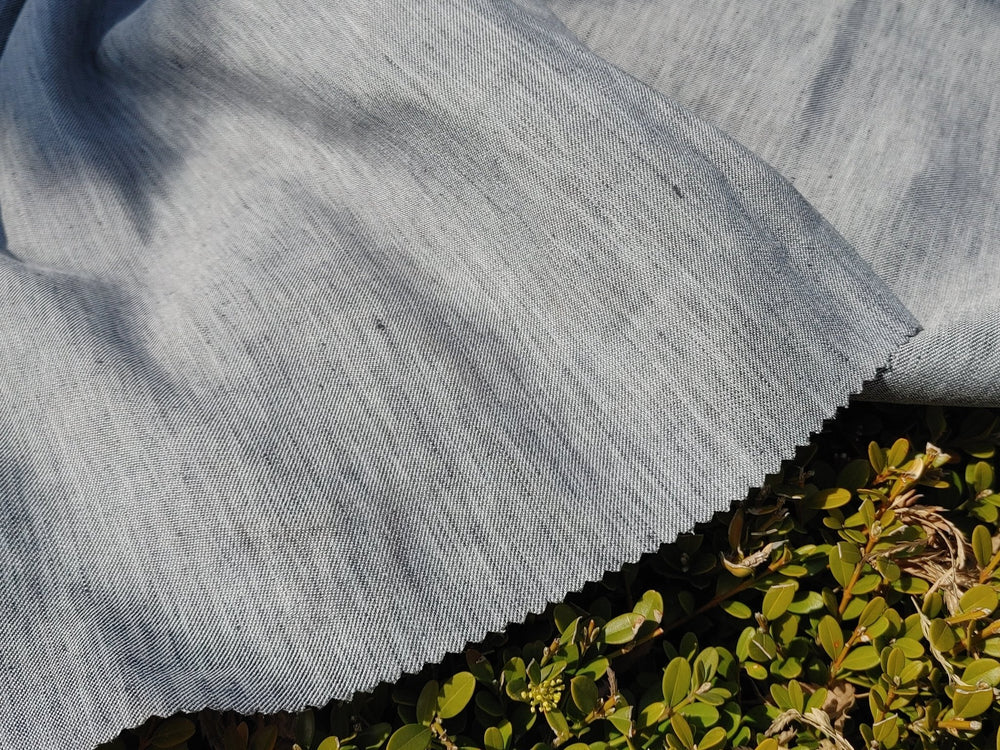 Linen Cotton Rayon Twill Fabric: Denim-Inspired Style 7321 - The Linen Lab - Navy