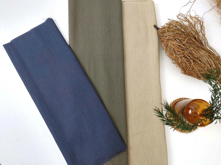 Linen Tencel Silk Fabric: Light Weight, Plain Weave 6898 7666 7667 - The Linen Lab - Grey
