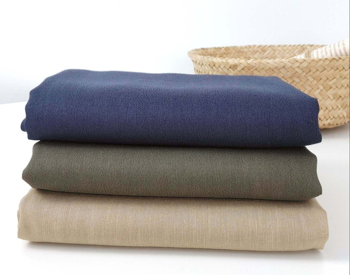 Linen Tencel Silk Fabric: Light Weight, Plain Weave 6898 7666 7667 - The Linen Lab - Grey