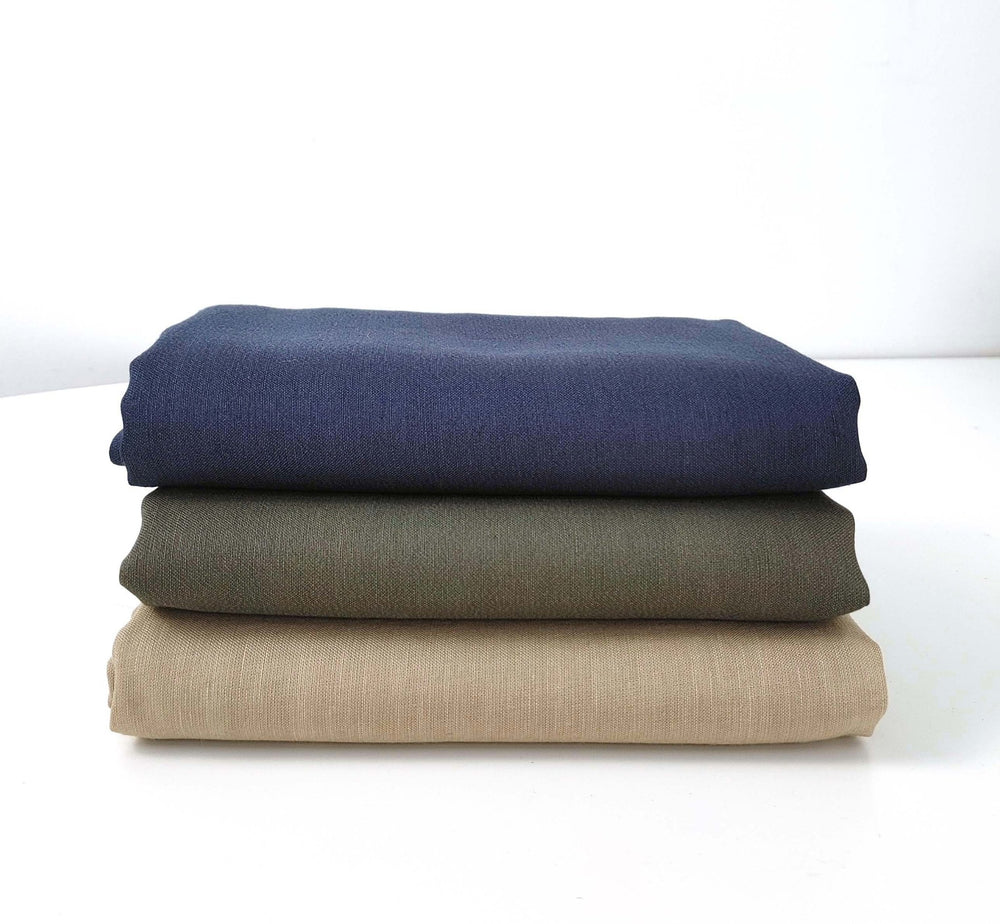 Linen Tencel Silk Fabric: Light Weight, Plain Weave 6898 7666 7667 - The Linen Lab - Grey