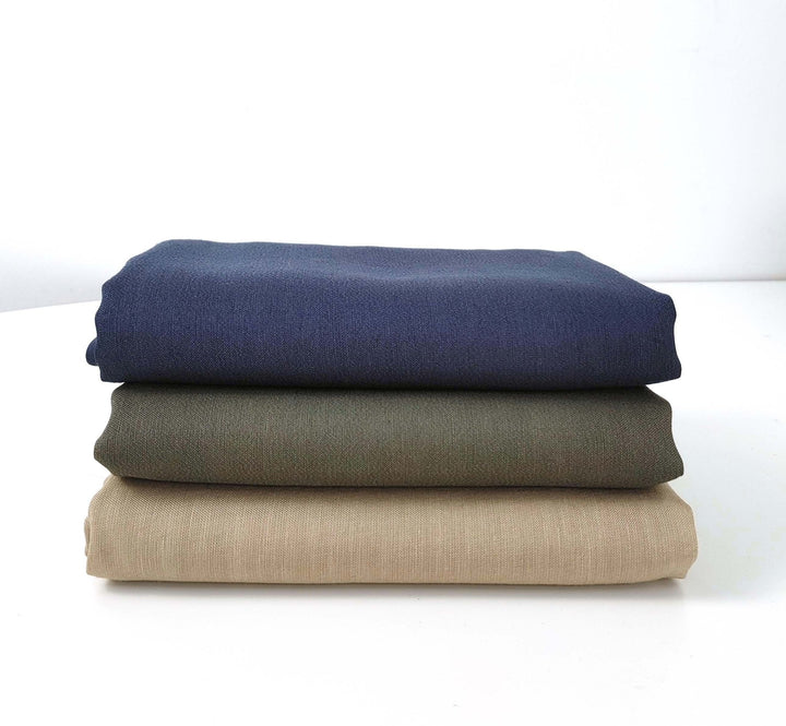 Linen Tencel Silk Fabric: Light Weight, Plain Weave 6898 7666 7667 - The Linen Lab - Grey