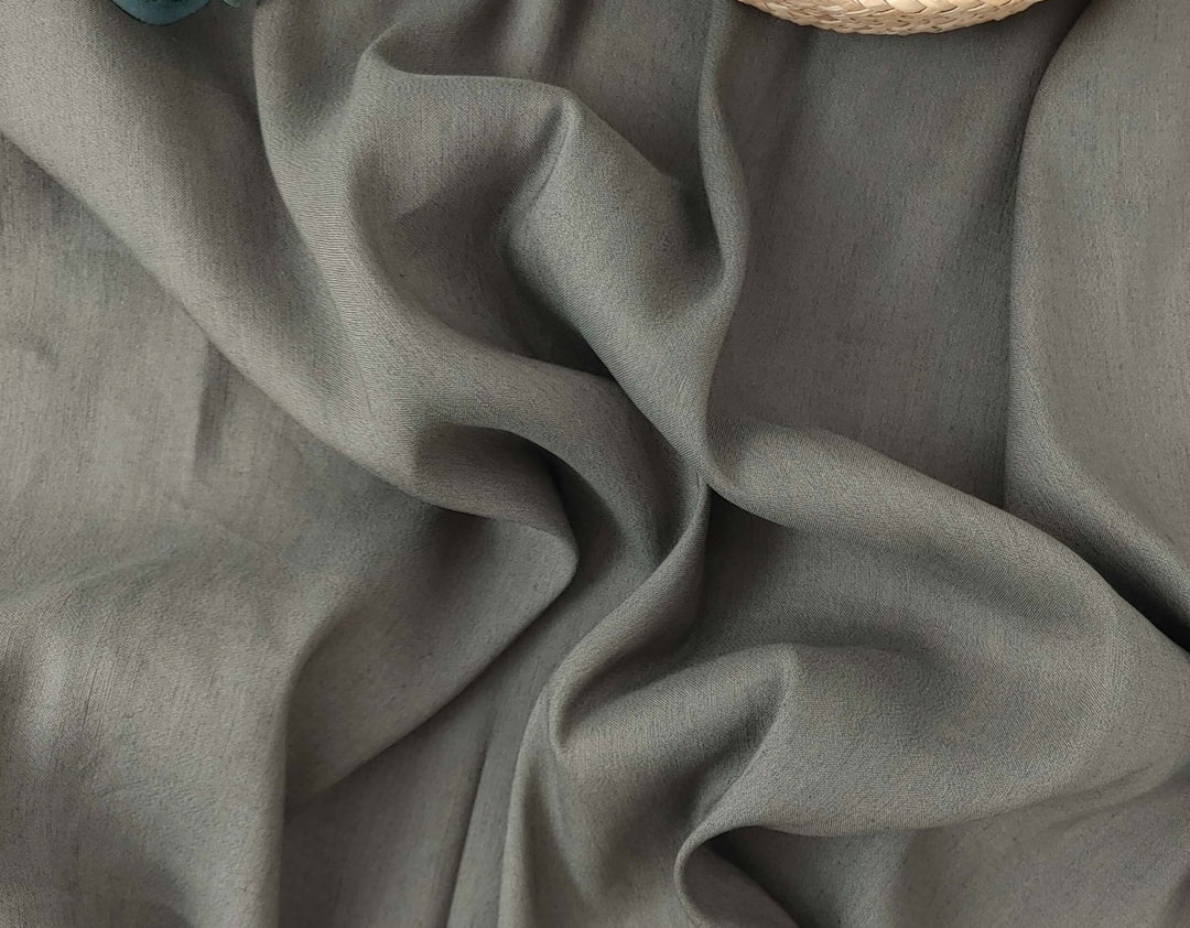 Linen Tencel Silk Fabric: Light Weight, Plain Weave 6898 7666 7667 - The Linen Lab - Khaki