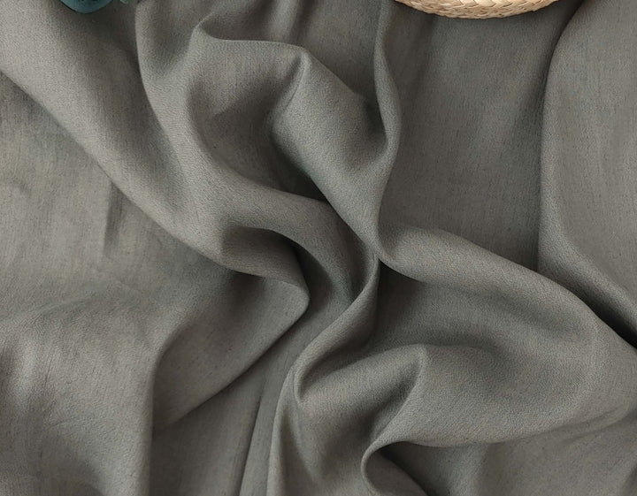 Linen Tencel Silk Fabric: Light Weight, Plain Weave 6898 7666 7667 - The Linen Lab - Khaki